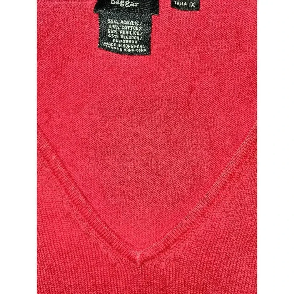 Haggar Women's Short Sleeve Sweater 1X Red
